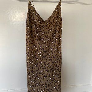 Urban Outfitters Mallory Cowl Neck Leopard Mini
